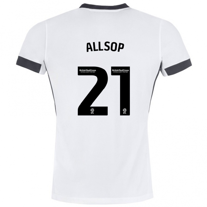 Kandiny Kinder Ryan Allsop #21 Weiß Schwarz Auswärtstrikot Trikot 2024/25 T-Shirt