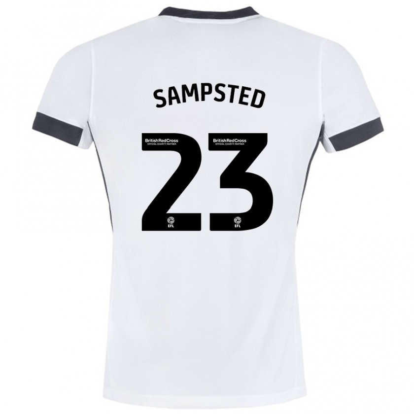 Kandiny Kinder Alfons Sampsted #23 Weiß Schwarz Auswärtstrikot Trikot 2024/25 T-Shirt