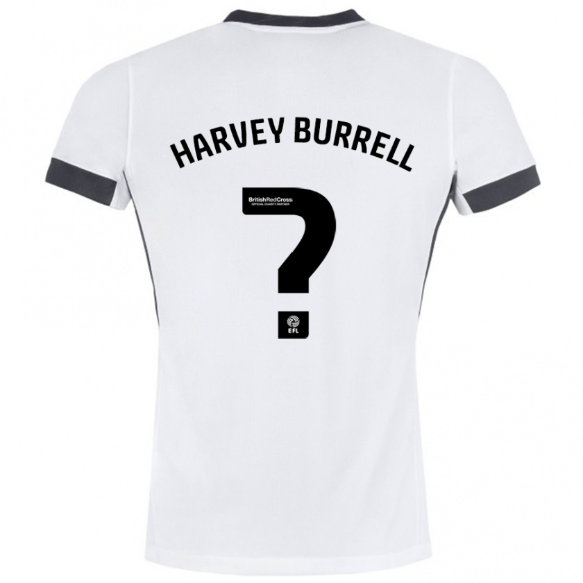 Kandiny Kinder William Harvey Burrell #0 Weiß Schwarz Auswärtstrikot Trikot 2024/25 T-Shirt