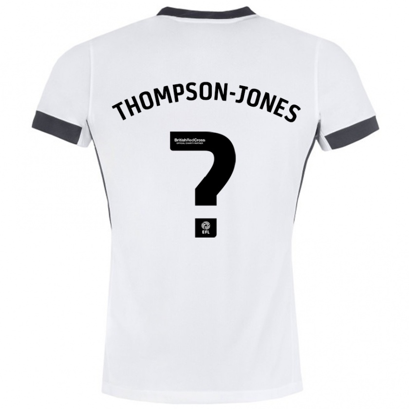 Kandiny Kinder Riquelme Thompson-Jones #0 Weiß Schwarz Auswärtstrikot Trikot 2024/25 T-Shirt