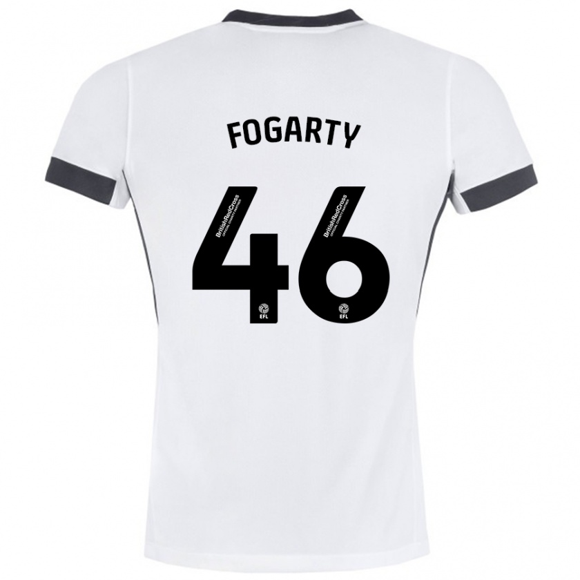 Kandiny Kinder Tom Fogarty #46 Weiß Schwarz Auswärtstrikot Trikot 2024/25 T-Shirt