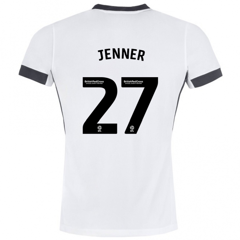 Kandiny Kinder Abbi Jenner #27 Weiß Schwarz Auswärtstrikot Trikot 2024/25 T-Shirt