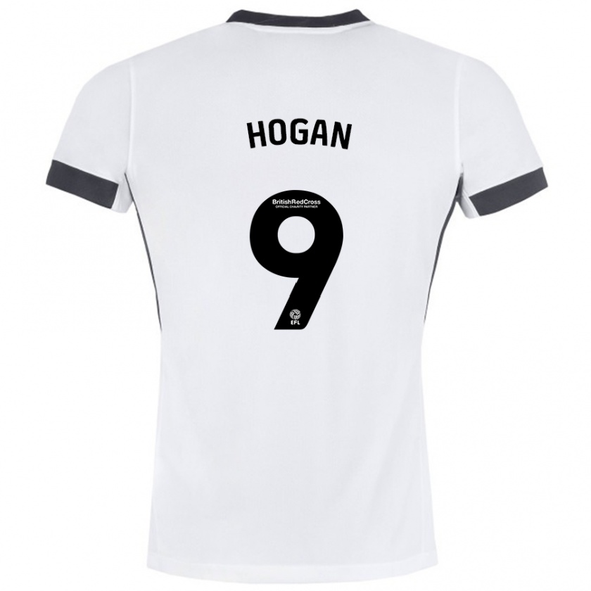 Kandiny Kinder Scott Hogan #9 Weiß Schwarz Auswärtstrikot Trikot 2024/25 T-Shirt