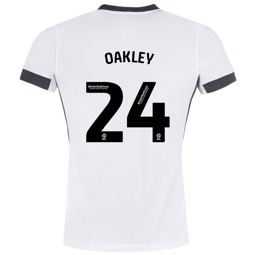 Kandiny Kinder Marcel Oakley #24 Weiß Schwarz Auswärtstrikot Trikot 2024/25 T-Shirt