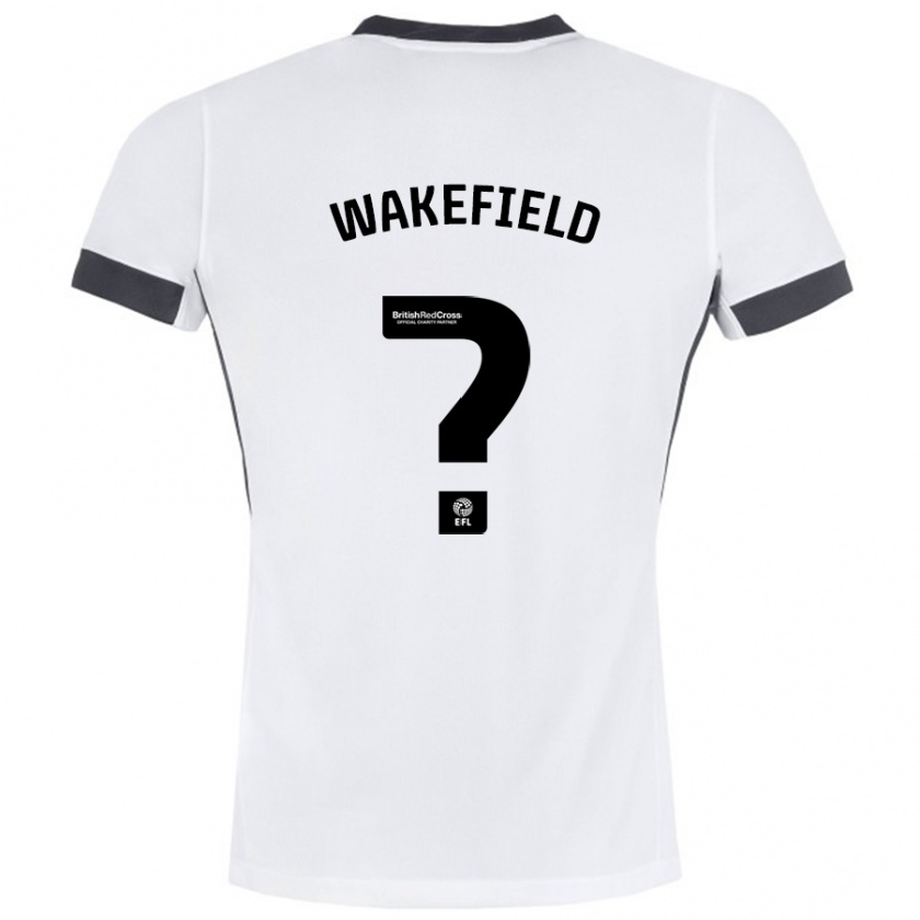 Kandiny Kinder Kieran Wakefield #0 Weiß Schwarz Auswärtstrikot Trikot 2024/25 T-Shirt