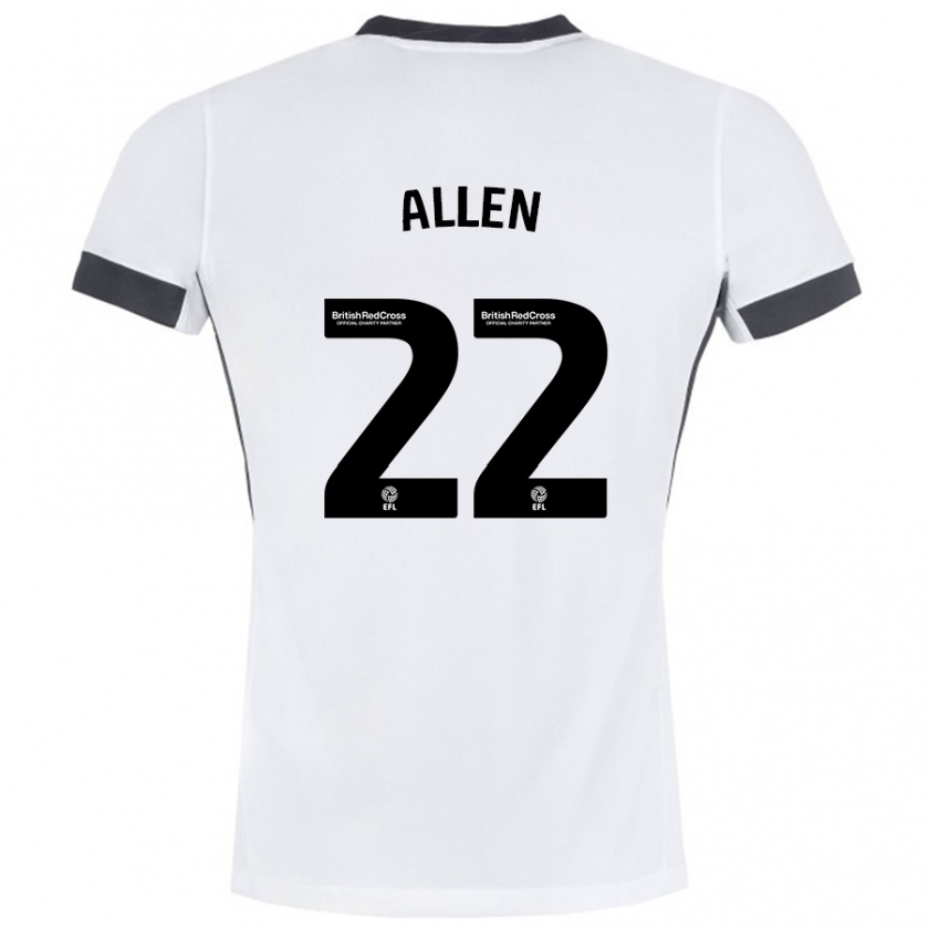 Kandiny Kinder Remi Allen #22 Weiß Schwarz Auswärtstrikot Trikot 2024/25 T-Shirt