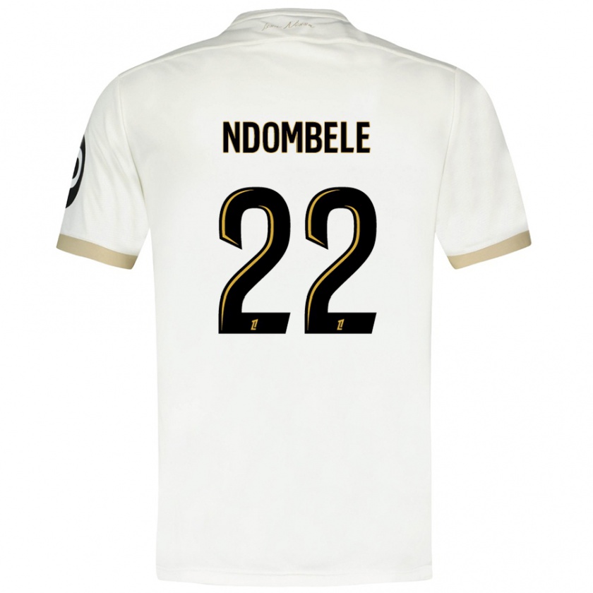 Kandiny Kinder Tanguy Ndombélé #22 Weißgold Auswärtstrikot Trikot 2024/25 T-Shirt