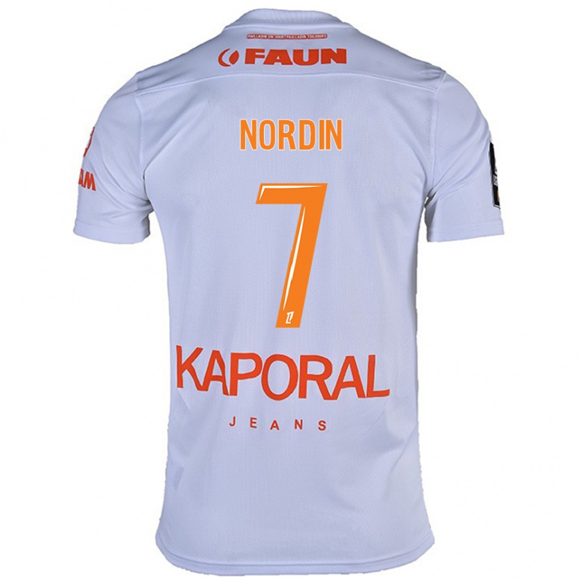 Kandiny Kinder Arnaud Nordin #7 Weiß Auswärtstrikot Trikot 2024/25 T-Shirt