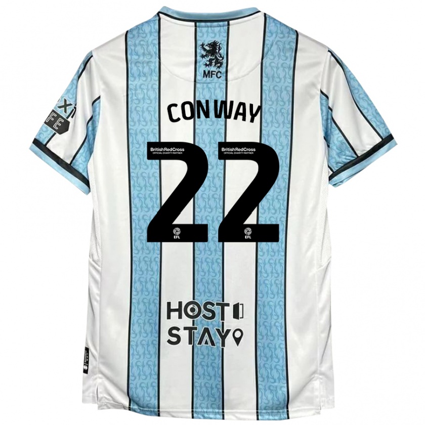 Kandiny Kinder Tommy Conway #22 Weiß Blau Auswärtstrikot Trikot 2024/25 T-Shirt