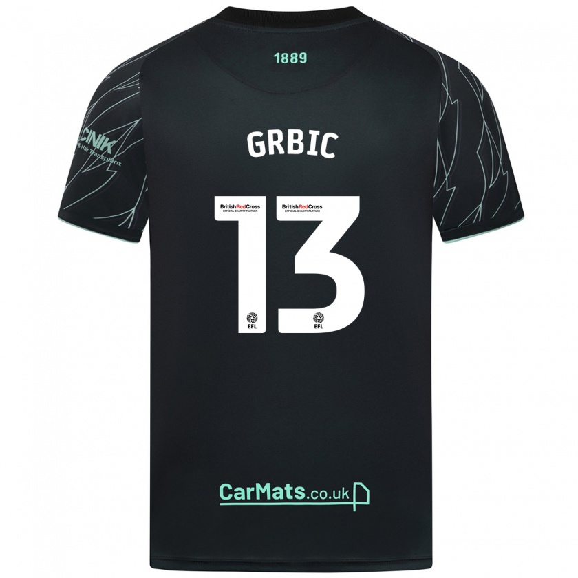 Kandiny Kinder Ivo Grbic #13 Schwarz Grün Auswärtstrikot Trikot 2024/25 T-Shirt