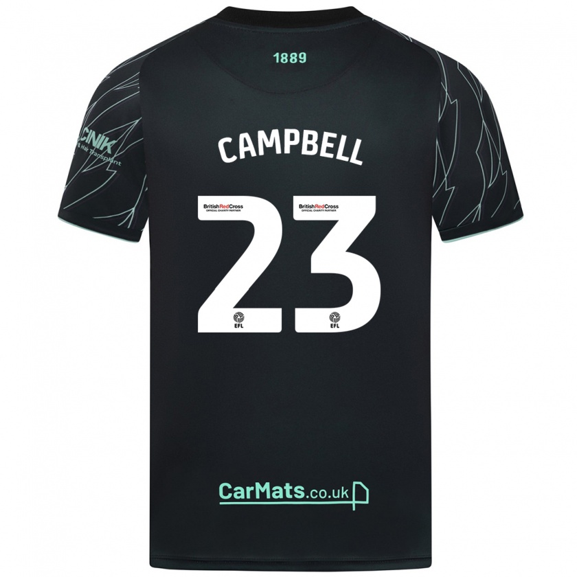 Kandiny Kinder Tyrese Campbell #23 Schwarz Grün Auswärtstrikot Trikot 2024/25 T-Shirt