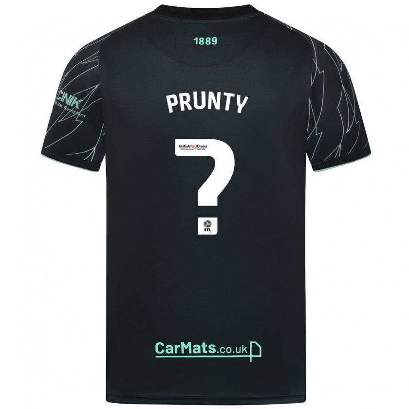 Kandiny Kinder Jayden Prunty #0 Schwarz Grün Auswärtstrikot Trikot 2024/25 T-Shirt