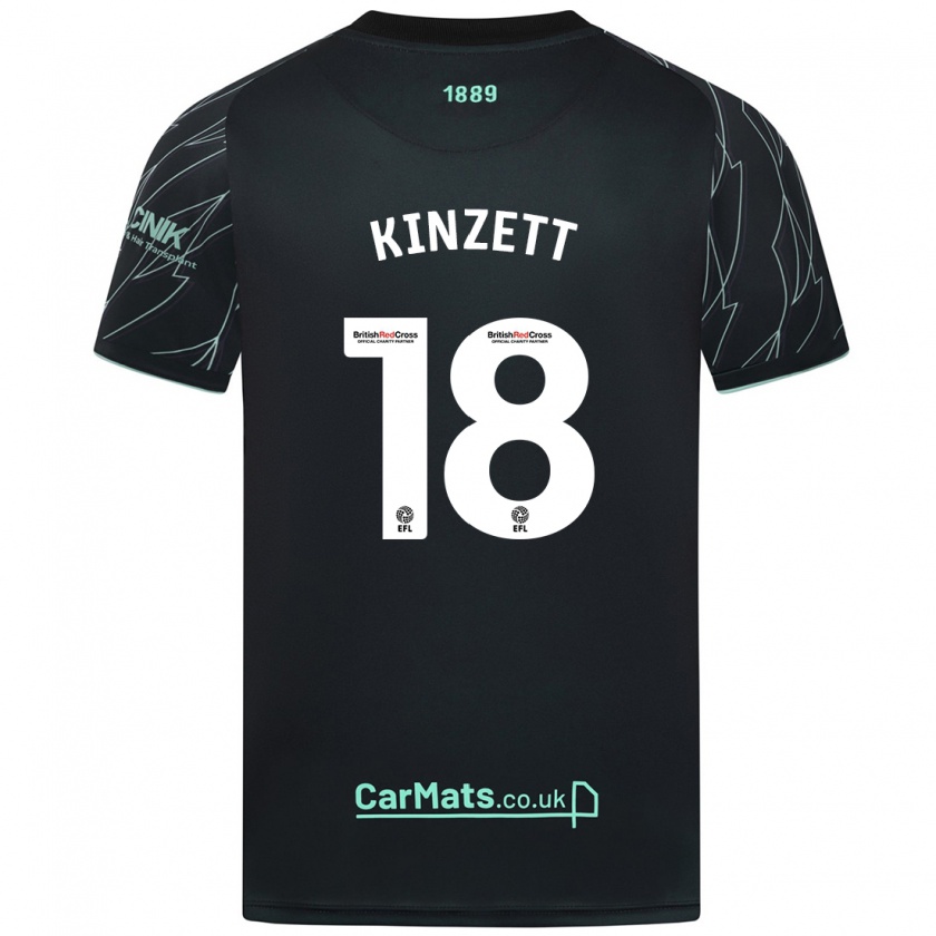 Kandiny Kinder Ella Kinzett #18 Schwarz Grün Auswärtstrikot Trikot 2024/25 T-Shirt