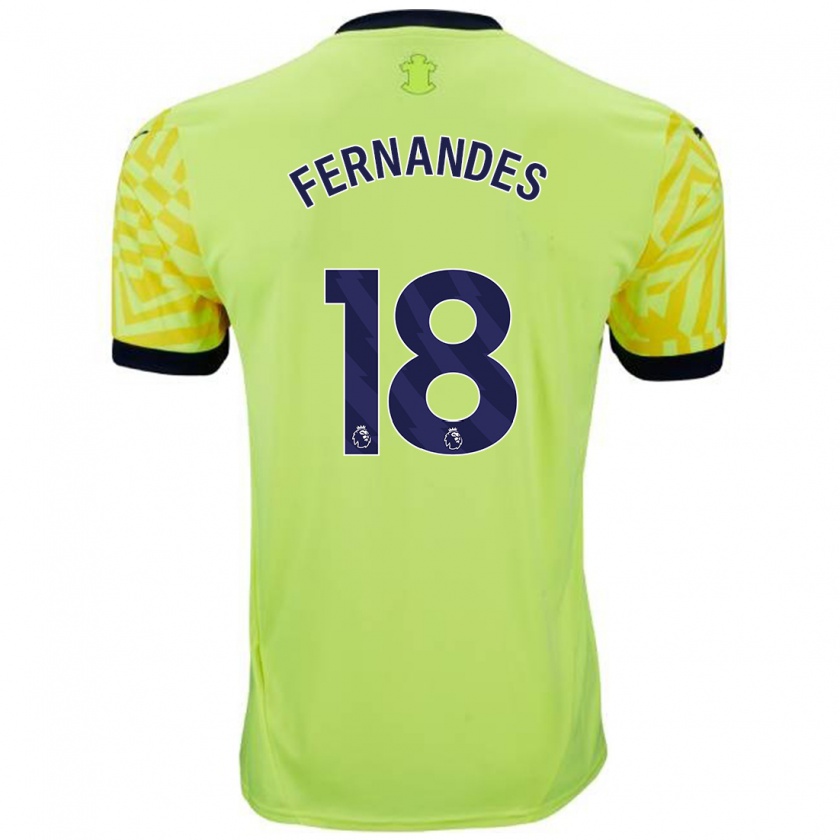 Kandiny Kinder Mateus Fernandes #18 Gelb Auswärtstrikot Trikot 2024/25 T-Shirt