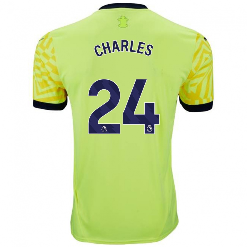 Kandiny Kinder Shea Charles #24 Gelb Auswärtstrikot Trikot 2024/25 T-Shirt