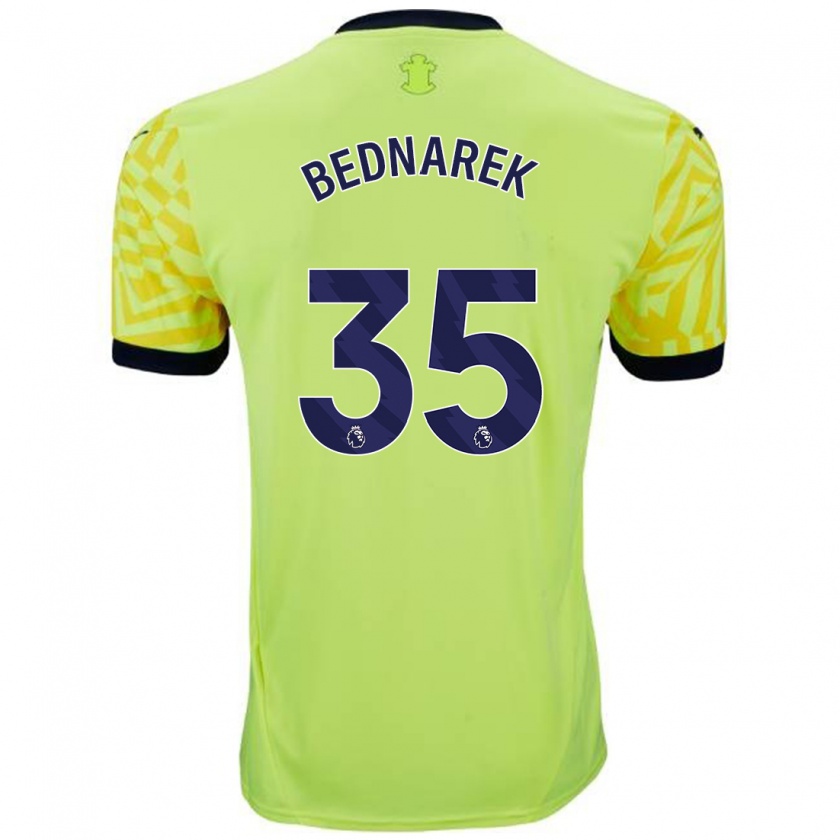 Kandiny Kinder Jan Bednarek #35 Gelb Auswärtstrikot Trikot 2024/25 T-Shirt