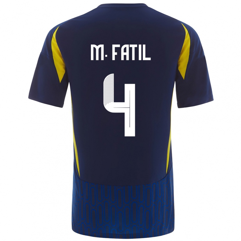 Kandiny Kinder Mohammed Al-Fatil #4 Blau Gelb Auswärtstrikot Trikot 2024/25 T-Shirt