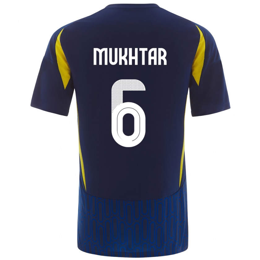 Kandiny Kinder Mukhtar Ali #6 Blau Gelb Auswärtstrikot Trikot 2024/25 T-Shirt