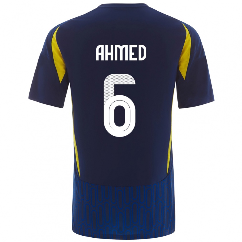 Kandiny Kinder Aseel Ahmed #6 Blau Gelb Auswärtstrikot Trikot 2024/25 T-Shirt