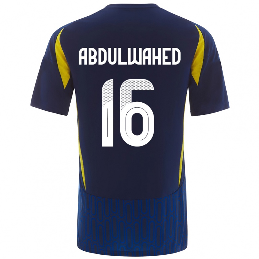 Kandiny Kinder Ghader Abdulwahed #16 Blau Gelb Auswärtstrikot Trikot 2024/25 T-Shirt