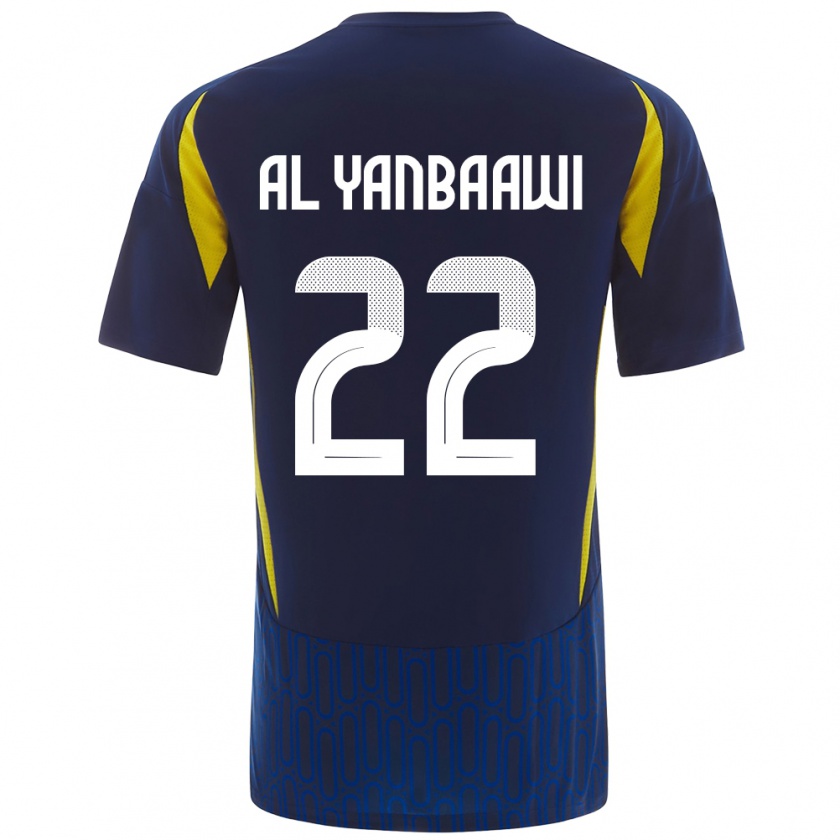 Kandiny Kinder Tahani Al-Yanbaawi #22 Blau Gelb Auswärtstrikot Trikot 2024/25 T-Shirt