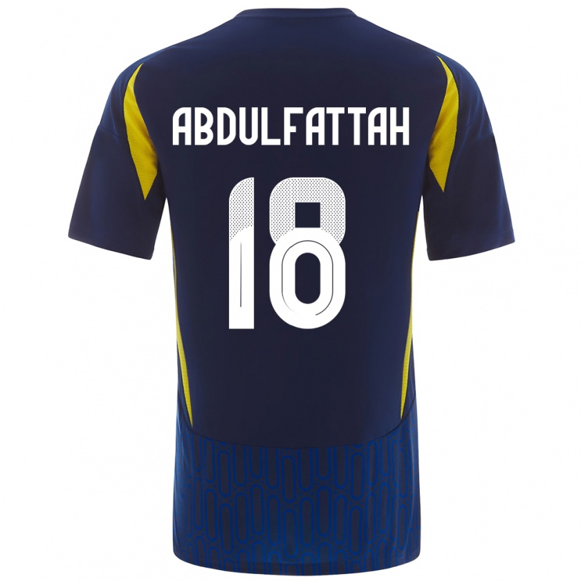 Kandiny Kinder Abdulfattah Adam #18 Blau Gelb Auswärtstrikot Trikot 2024/25 T-Shirt