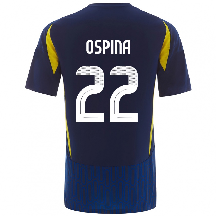 Kandiny Kinder David Ospina #22 Blau Gelb Auswärtstrikot Trikot 2024/25 T-Shirt