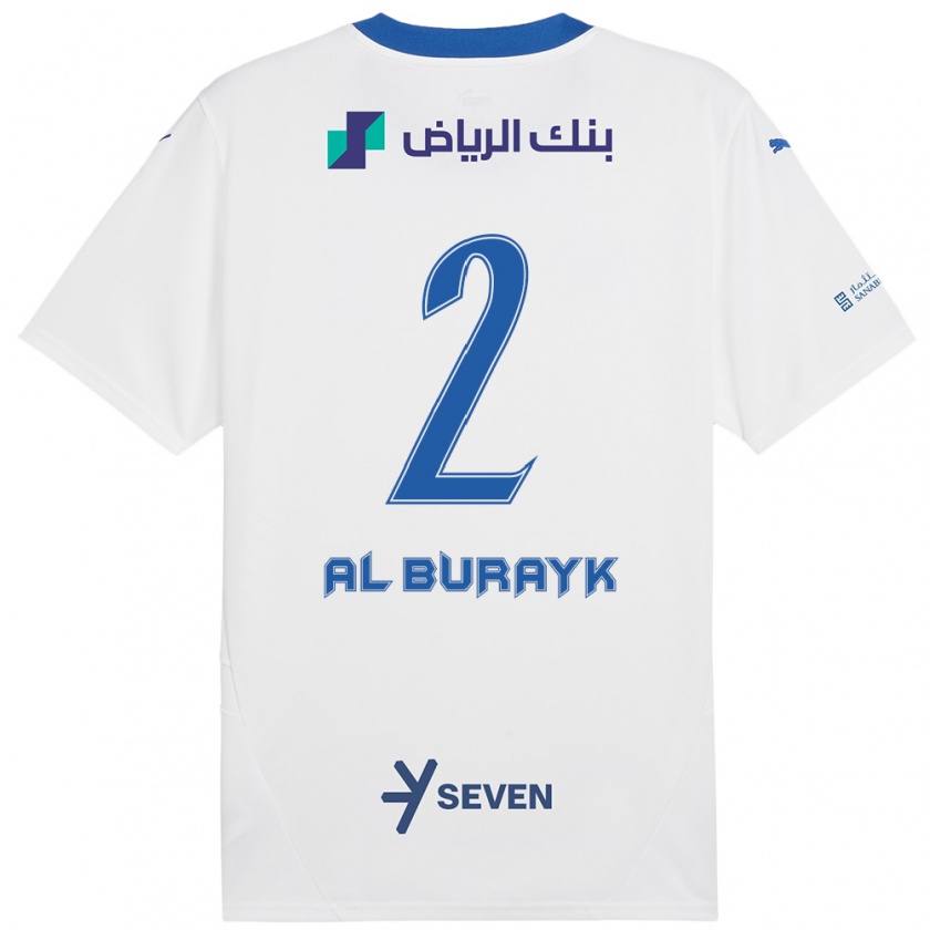 Kandiny Kinder Mohammed Al-Burayk #2 Weiß Blau Auswärtstrikot Trikot 2024/25 T-Shirt