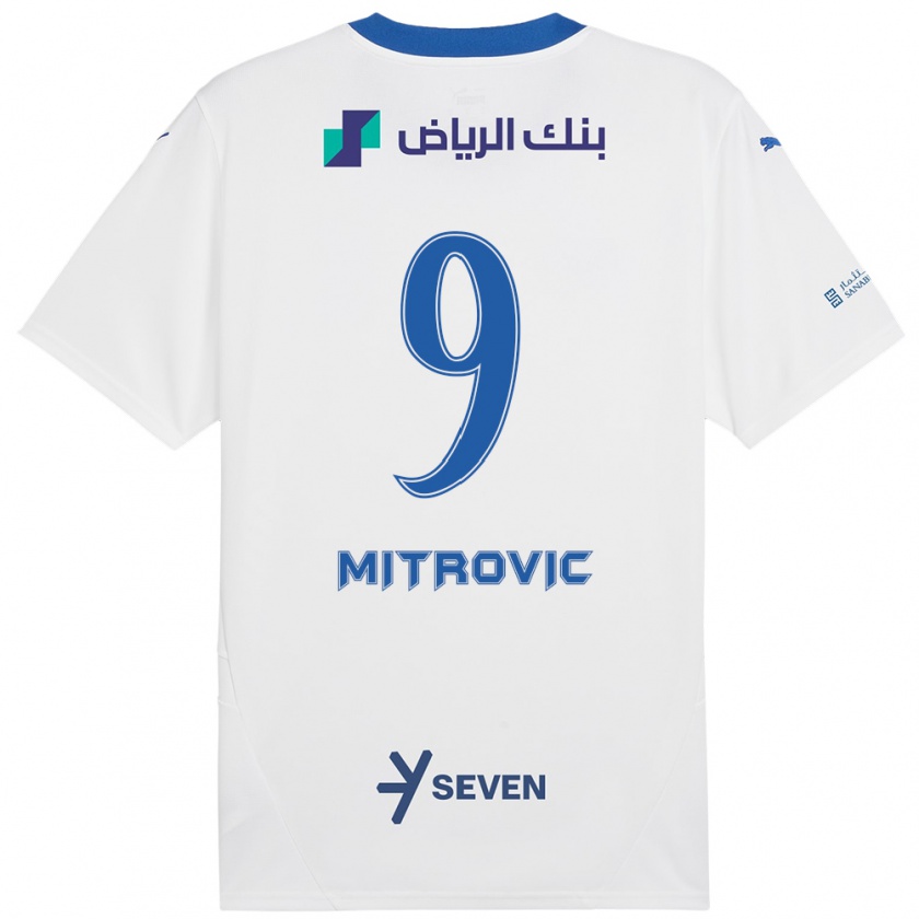 Kandiny Kinder Aleksandar Mitrović #9 Weiß Blau Auswärtstrikot Trikot 2024/25 T-Shirt