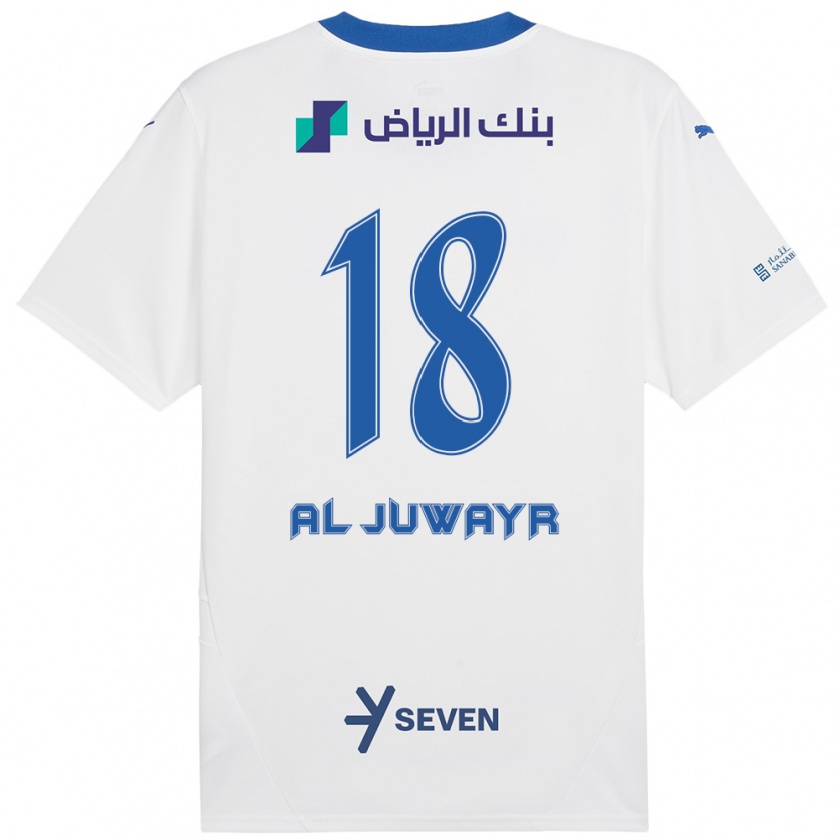 Kandiny Kinder Musab Al-Juwayr #18 Weiß Blau Auswärtstrikot Trikot 2024/25 T-Shirt