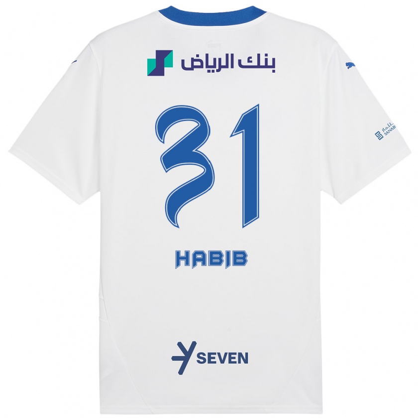 Kandiny Kinder Habib Al-Wutaian #31 Weiß Blau Auswärtstrikot Trikot 2024/25 T-Shirt