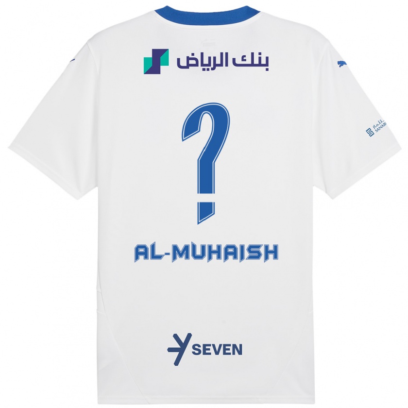 Kandiny Kinder Mohammed Al-Muhaish #0 Weiß Blau Auswärtstrikot Trikot 2024/25 T-Shirt