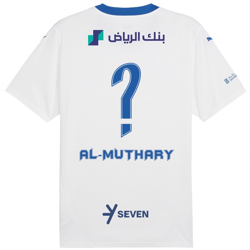 Kandiny Kinder Saad Al-Muthary #0 Weiß Blau Auswärtstrikot Trikot 2024/25 T-Shirt