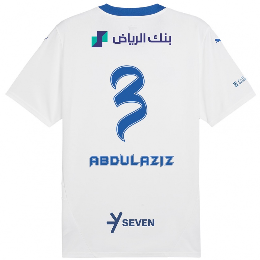 Kandiny Kinder Al Jawhara Abdulaziz #3 Weiß Blau Auswärtstrikot Trikot 2024/25 T-Shirt