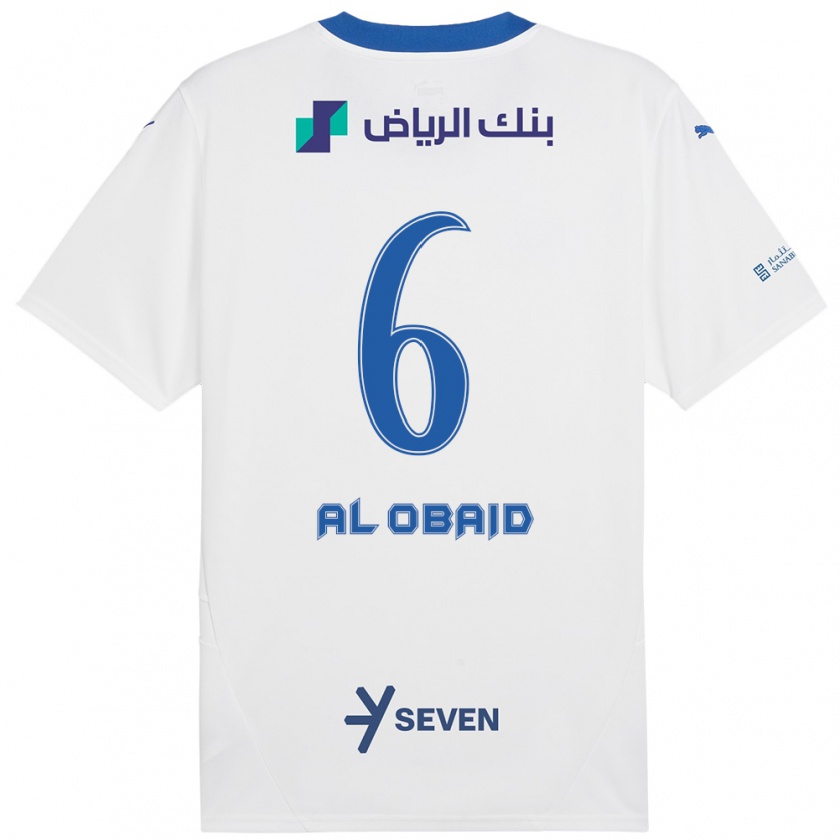 Kandiny Kinder Lulu Al-Obaid #6 Weiß Blau Auswärtstrikot Trikot 2024/25 T-Shirt