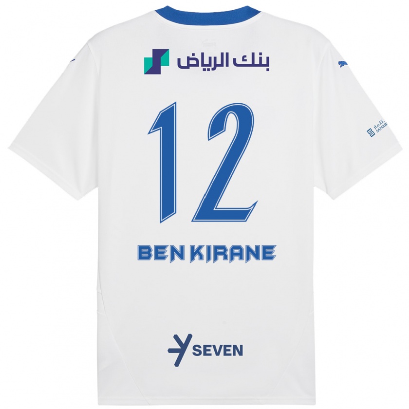 Kandiny Kinder Mariam Ben Kirane #12 Weiß Blau Auswärtstrikot Trikot 2024/25 T-Shirt