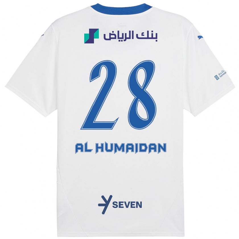 Kandiny Kinder Fay Al-Humaidan #28 Weiß Blau Auswärtstrikot Trikot 2024/25 T-Shirt