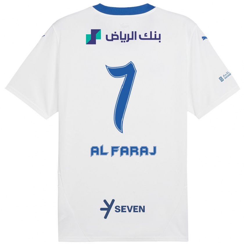 Kandiny Kinder Salman Al-Faraj #7 Weiß Blau Auswärtstrikot Trikot 2024/25 T-Shirt