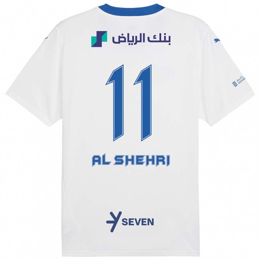 Kandiny Kinder Saleh Al-Shehri #11 Weiß Blau Auswärtstrikot Trikot 2024/25 T-Shirt