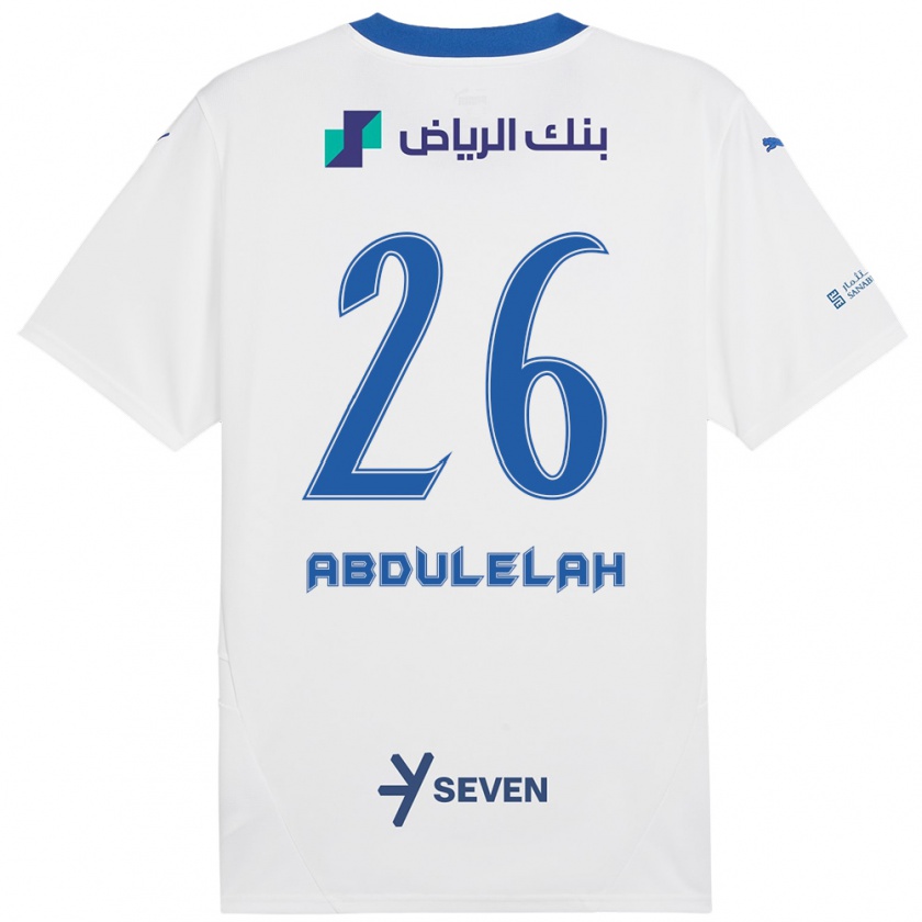 Kandiny Kinder Abdulelah Al-Malki #26 Weiß Blau Auswärtstrikot Trikot 2024/25 T-Shirt