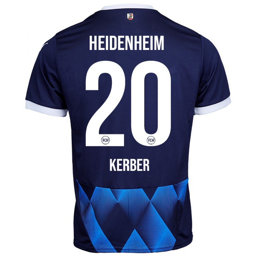 Kandiny Kinder Luca Kerber #20 Dunkel Marineblau Auswärtstrikot Trikot 2024/25 T-Shirt