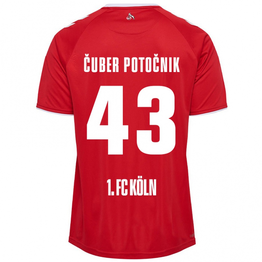 Kandiny Kinder Jaka Cuber Potocnik #43 Rot Weiß Auswärtstrikot Trikot 2024/25 T-Shirt