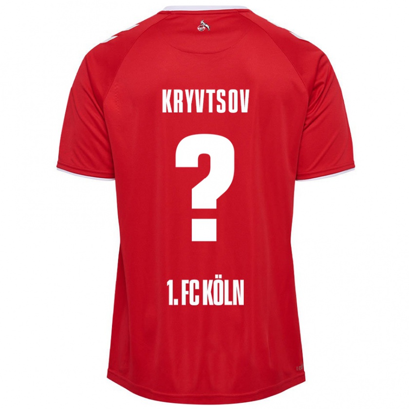 Kandiny Kinder Nikita Kryvtsov #0 Rot Weiß Auswärtstrikot Trikot 2024/25 T-Shirt