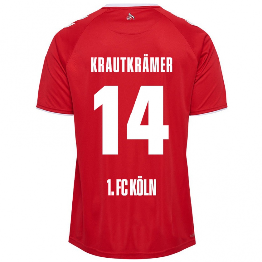 Kandiny Kinder Jakob Krautkrämer #14 Rot Weiß Auswärtstrikot Trikot 2024/25 T-Shirt