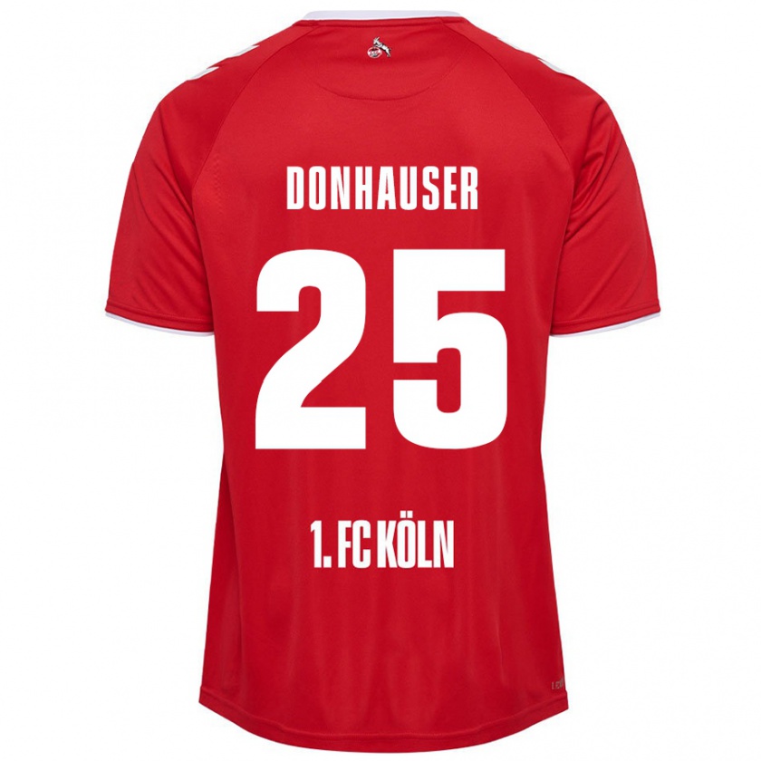 Kandiny Kinder Laura Donhauser #25 Rot Weiß Auswärtstrikot Trikot 2024/25 T-Shirt