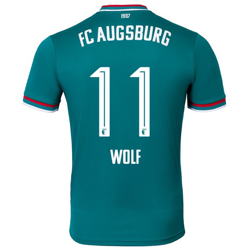 Kandiny Kinder Marius Wolf #11 Dunkelgrün Auswärtstrikot Trikot 2024/25 T-Shirt