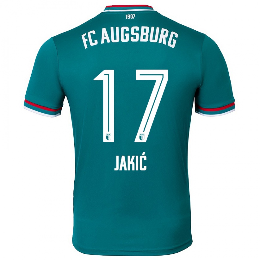 Kandiny Kinder Kristijan Jakic #17 Dunkelgrün Auswärtstrikot Trikot 2024/25 T-Shirt