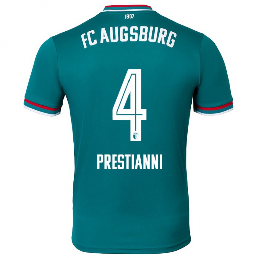 Kandiny Kinder Luis Prestianni #4 Dunkelgrün Auswärtstrikot Trikot 2024/25 T-Shirt