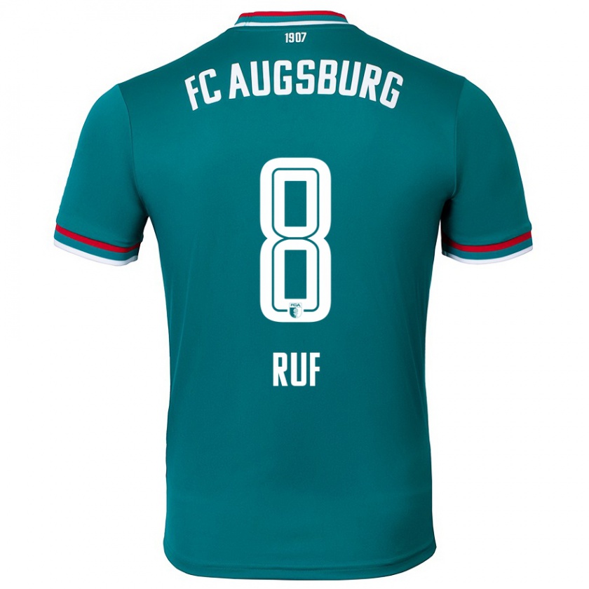 Kandiny Kinder Jonas Ruf #8 Dunkelgrün Auswärtstrikot Trikot 2024/25 T-Shirt