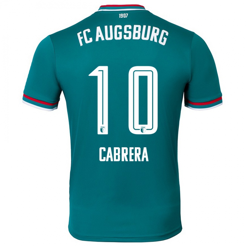 Kandiny Kinder Juan Cabrera #10 Dunkelgrün Auswärtstrikot Trikot 2024/25 T-Shirt